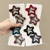 Presilhas de Cabelo Xadrez Coloridas com Estrela para Crianças, Grampos para Franja, Presilhas Bb para Meninas, Presilhas Laterais de Bebê, Grampos Laterais, Acessórios de Cabelo