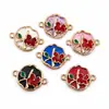 Material em folha flor dupla pendente DIY pulseira pingente colar pingente acessórios de joias podem ser lote misto vendas diretas de fábrica transfronteiriço