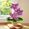 Produto Acabado de Venda Quente Transfronteiriça Orquídea de Crochê Feita à Mão em Vaso Planta Artificial Orquídea Decoração de Mesa para Casa Presente Atacado