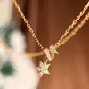 2025 Nuevo Collar Colgante Estrella Curva de Diamantes Completos Estilo Coreano, Exquisita Cadena para Clavícula de Lujo Ligero Nicho para Mujeres