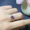 Anillo de plata 925 con incrustaciones de turmalina natural artículo de moda simple creativo accesorios fabricantes una generación de cabello