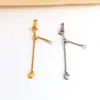 Joias de Aço Titânio Corrente de Extensão Ajustável em Forma de Coração Vácuo Ouro 18K Colar Pulseira Corrente Artesanal DIY