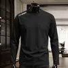Nueva camiseta de manga larga para hombre 2026, top elástico de primavera y otoño, capa base holgada de peso pesado, camisa de manga corta para hombre