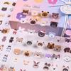 Adesivos de Cabeça de Gato e Cachorro Fofos Adesivos Pequenos para Diário de Estudante Decoração de Celular Embalagem DIY Adesivos de Vedação de Animais