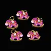 Colgante Caballo de Oro Antiguo Mecedora Color Esmalte Gota de Aceite Caballo de Madera Collar Pulsera Pulsera Accesorios de Joyería