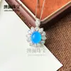 Venta al por mayor del fabricante: Colgante Redondo Cabujón de Calcedonia Verde Hielo de Alta Calidad Incrustado Plateado en Plata 925, Elegante Collar con Gema en Forma de Huevo