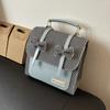 Bolso Retro Estilo Universitario Transfronterizo para Mujer 2025 Nuevo Otoño e Invierno Bolso de Hombro Nicho Mochila para Estudiante de Clase