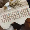 Melocotón Claro Estrellas Salpicadas Ovaladas Uñas Portátiles Dulce y Fresco Cuentas de Vidrio Ojo de Gato Chica Energética Estilo Puro Deseo Arte de Uñas