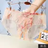Panty Sexy de Talla Grande para Mujer con Bordado de Moño Dulce, Entrepierna Abierta, No Necesita Quitarse, Panty de Encaje con Diseño de Entrada Trasera