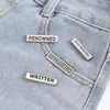 Pinzas Metálicas para Cola, Placas de Metal Personalizadas con Nombres, Accesorios para Jeans, Etiquetas de Ropa de Colores, Letras Electroplateadas