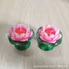 Venda por Atacado de Velas de Lótus Pés Verdes Pequenos Vela de Lótus Lâmpada de Família de Lótus Rosa Parafina Forma de Flor Lâmpada de Fornecimento