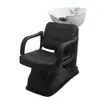 Cama de Lavado de Cabello Sentada al por Mayor, Cama de Lavado Semi-Reclinable, Cama de Enjuague para Barbería, Silla de Lavado Semi-Reclinable para Salón de Peluquería, Salón de Peluquería