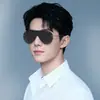 Gafas de sol sin montura de Ojo de Sapo para hombre, estilo nuevo, Aviador de color degradado de alta gama, a la moda, europeas y americanas, para hombre