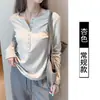 Camiseta Henley de manga larga con diseño vanguardista para mujer, Novedad Otoño 2026, Hombro raglán, Corte ajustado, Capa base para interior o exterior