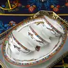 Jingdezhen Cerámica Vajilla Aima Cuenco Flor Plato Plato Hueso Porcelana Juego Hogareño Cuenco Arroz Cuenco Sopa Plato Vajilla Plato Comida Occidental