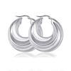 Pendientes personalizados de color oro 18K que conservan el color galvanizado, nuevos para comercio exterior, atmósfera europea y americana, pendientes de acero inoxidable con textura espiral multicapa