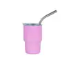 Taza mini de acero inoxidable de 3 oz para licores, taza de coche portátil, taza de café con pajilla de vacío para sublimación