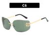 Gafas de Sol sin Montura Estilo Europeo y Americano, Protección UV, Gafas de Sol, Gafas para Conducir, Gafas de Sol Trendy Estilo Retro Callejero