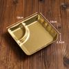 Plato Rectangular Vintage Dorado de Acero Inoxidable Plato Viejo para Barbacoa Plato Estilo Industrial Plato para Hot Pot Bandeja Vajilla para Barbacoa