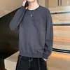 Sudadera sin capucha para hombre Primavera Otoño 2026 Nueva Cuello Redondo Prenda Base Superior Marca de Moda Versátil Casual Manga Larga Sudadera