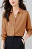 Camisa morada de manga larga de 5 colores para mujer, con un diseño elegante y confeccionada en tejido de acetato, nueva colección 2026, perfecta como capa interior o como top de estilo francés