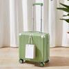 Equipaje Pequeño Ligero para Mujer 18 pulgadas Maleta de Mano Horizontal Mini Maleta Trolley de Viaje Contraseña Estuche de Cuero Caja de Regalo