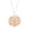 Prata de Lei S925 Leão Despertando Gesto Explosivo Redondo Marca Colar de Prata Masculino e Feminino Feminino Estilo Chinês Corrente de Lã Nicho Elegante Presente