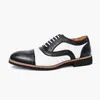 Zapatos de Hombre Brogue de Cuero Tallado Otoño Nuevo Retro Británico Casual Zapatos de Cuero Empalmado Transfronterizos Talla Grande 46 Zapatos de Hombre