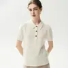 Kang Sai Ni Suéter de Punto Versátil Simple 100% Cachemira Manga Tres Cuartos Cuello Polo con Botones Suéter Base
