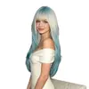 Marca independiente, estilo europeo y americano, peluca larga rizada teñida para mujer, adecuada para el uso diario, red interior color rosa, cabello largo, cobertura completa de la cabeza, en stock
