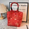 251 Modelos de Bolsas Quadradas Pequenas Populares Transfronteiriças, Bolsas de Lanche de Tricô Portáteis de Grande Capacidade para o Trabalho, Deslocamento e Sacolas de Presente