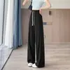 Calça Wide Leg Respirável Fina de Tencel para Mulheres 2026 Novo Verão Seda de Gelo Drapada Reta Emagrecedora Solta Casual