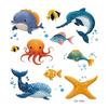 Glitter Sea Biological Sticker Tattoo Sticker Fada Lavável À Prova D'Água Duradouro Bonito Desenho Animado Oceano Diversão Braço Infantil