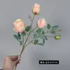 Rosa Artificial de Alta Qualidade com 4 Flores Solitárias Novo Estilo Chinês Decoração de Sala de Estar Entrada Ornamentos de Flores Artificiais Flores Falsas Adereços de Fotografia
