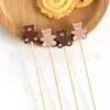 Brochetas Decorativas de Bambú Brochetas Desechables de Bambú Brochetas de Cóctel de Fútbol de Madera Palillos Brochetas para Snacks y Frutas Paquete de 100