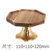 Nuevo Estilo Chino Lujo Accesible Madera Maciza Hexagonal Plato de Frutas Adornos Modelo Habitación Hotel Villa Panadería Postre Plato de Exhibición para Pasteles