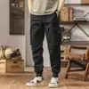 Pantalones de trabajo de estilo americano modernos de verano para hombre, cintura elástica casual, bolsillos, algodón puro, con cremallera, puños, jeans largos para hombre