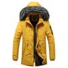 Inverno Novo Masculino Slim Fit Comprimento Médio Acolchoado com Capuz Jaqueta Grande Casual Moda Masculina