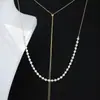 Colar Longo Ajustável Estilo Chanel de Pérolas Corrente para Suéter Moda Versátil Colar Decorativo