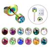 Aretes Electroplateados de Colores Empaque de Joyería Aretes de Piedra de Nacimiento Acero de Titanio 316L Venta Directa de Fábrica Stock Listo Transfronterizo