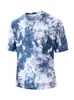 Ropa Colorida Tie-Dye de Alta Elasticidad y Secado Rápido para Senderismo y Montañismo al Aire Libre para Hombres, Transpirable y Hermosa Camiseta de Manga Corta, Traje Casual de Verano