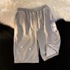 Pantalones Cortos Waffle para Hombre Verano 2024 Nuevo Estilo Holgados Deportivos de Cinco Puntos Estilo Hong Kong Ins Pantalones Casuales de Moda
