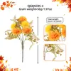Amazon Otoño Crisantemo Artificial de Tenis de Mesa Ramo Acción de Gracias Ramo de Claveles Artificiales de 5 Cabezas Arreglo Floral Decorativo de Interior