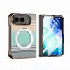 Adecuado para funda de teléfono plegable iPhone Duo, soporte giratorio de 360 grados, patrón de Kevlar, funda protectora plegable Apple 18, para ventas transfronterizas