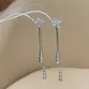 Pendientes Largos con Flecos de Flor de Dos Usos, Aguja de Plata S925, Exquisitos, Modernos y de Lujo Accesible, Nuevos Pendientes y Aretes