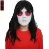 Máscara de Halloween Guion Fiesta de Asesinato Cabello Negro Cubrecabezas Capucha de Grito Látex Horror Diablo Máscara de Fantasma Femenino