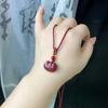 Colgante Candado Ruyi de Arena Dorada Púrpura Cinabrio Candado de Larga Vida Collar para Mujer Candado Seguro para Bebés Niños Colgante Ruyi Xiangyun