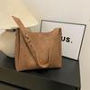 Bolsa de ombro tipo balde retrô Youzi para mulheres 2024 nova primavera estilo western textura moda simples bolsa de ombro para o dia a dia