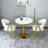 Conjunto de Mesa y Sillas de Negociación para Balcón de Apartamento Pequeño Estilo Nórdico Casual Mesa Redonda Pequeña Simple para Recepción de Oficina de Ventas Té de Leche