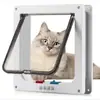 Puerta Blanca para Mascotas de ABS con Pestillo de 4 Posiciones Puerta Gatera para Gatos Puerta de Seguridad para Cachorros para Mascotas Pequeñas Instalación Fácil